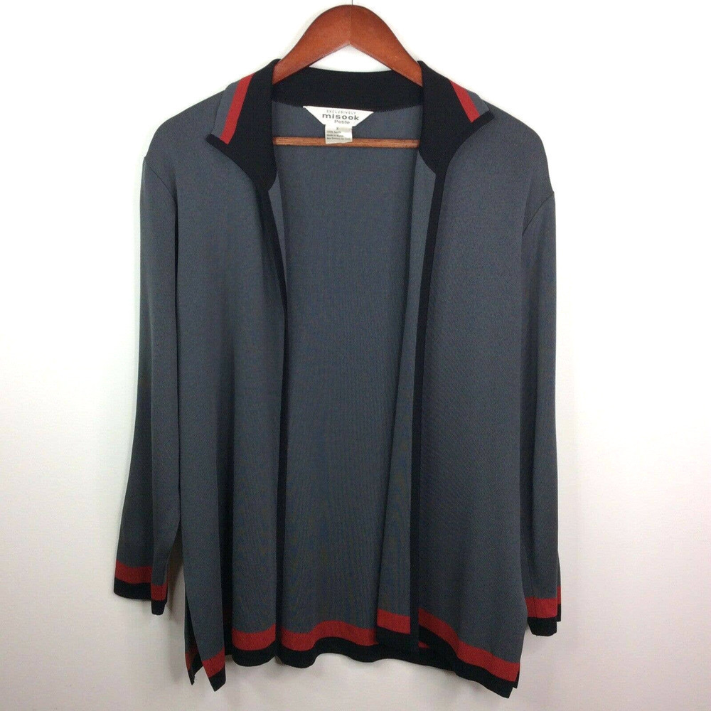 Exclusively Misook Knit Cardigan Jacket Open Front